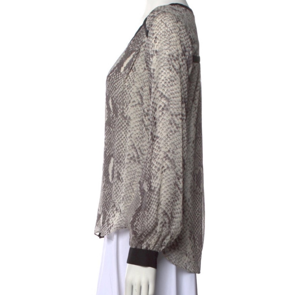 Diane Von Furstenberg Snake Print Silk Top - Picture 2 of 5